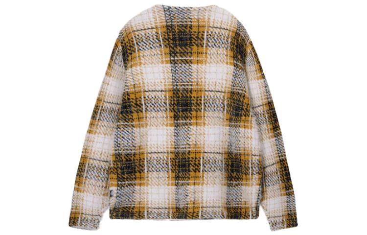 Stüssy Stussy SS23 Hairy Plaid Cardigan Vintage V-Neck Knitwear Unisex. 117169 圖 3
