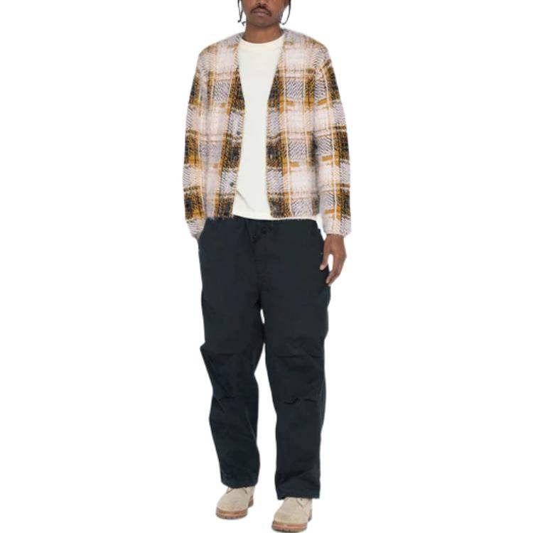 Stüssy Stussy SS23 Hairy Plaid Cardigan Vintage V-Neck Knitwear Unisex. 117169 圖 4