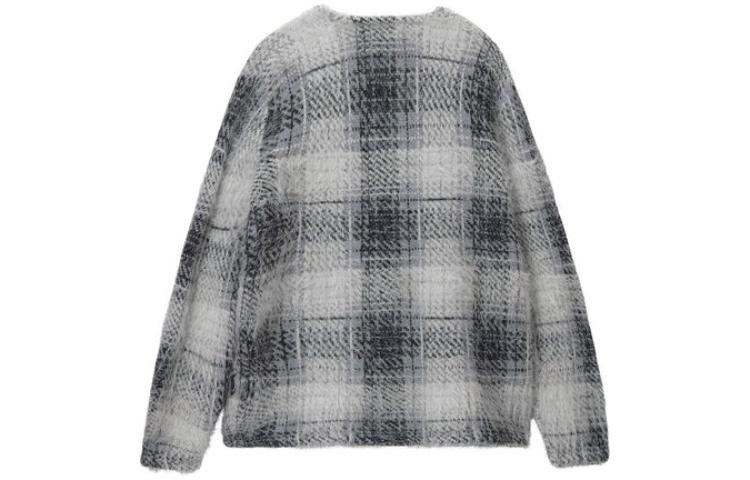 Stüssy Stussy SS23 Hairy Plaid Cardigan Vintage V-Neck Knitwear Unisex. 117169 圖 7
