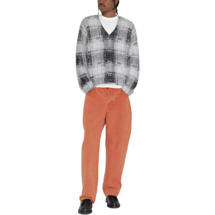 Stüssy Stussy SS23 Hairy Plaid Cardigan Vintage V-Neck Knitwear Unisex. 117169 圖 10