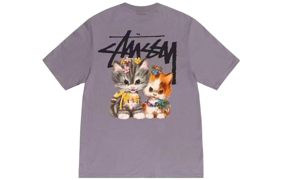 Order Stüssy Stussy SS23 Kittens Tee 3D Cat Cartoon Graphic Logo Unisex Crewneck T-Shirt. 1904965