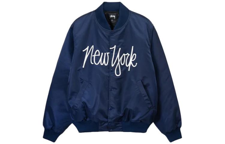 Stüssy Stussy SS23 LA Chapter Satin Varsity Jacket Retro Baseball Unisex. 115691 圖 9