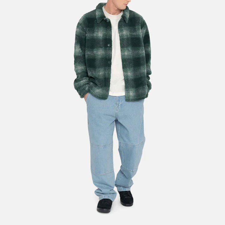 Stüssy Stussy SS23 Plaid Sherpa Shirt Vintage-Style Long Sleeve Unisex Casual Shirt 118511 圖 4