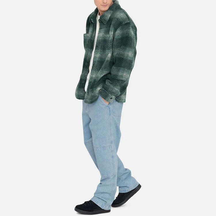 Stüssy Stussy SS23 Plaid Sherpa Shirt Vintage-Style Long Sleeve Unisex Casual Shirt 118511 圖 6