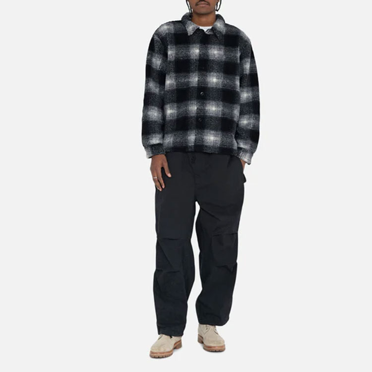 Stüssy Stussy SS23 Plaid Sherpa Shirt Vintage-Style Long Sleeve Unisex Casual Shirt 118511 圖 9