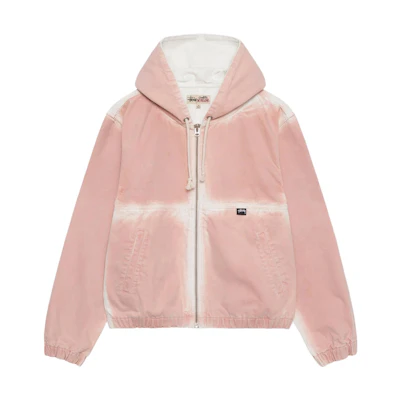 Stüssy Stussy SS23 Spray Dye Hooded Work Jacket Unisex Retro Denim Summer Style. 115705