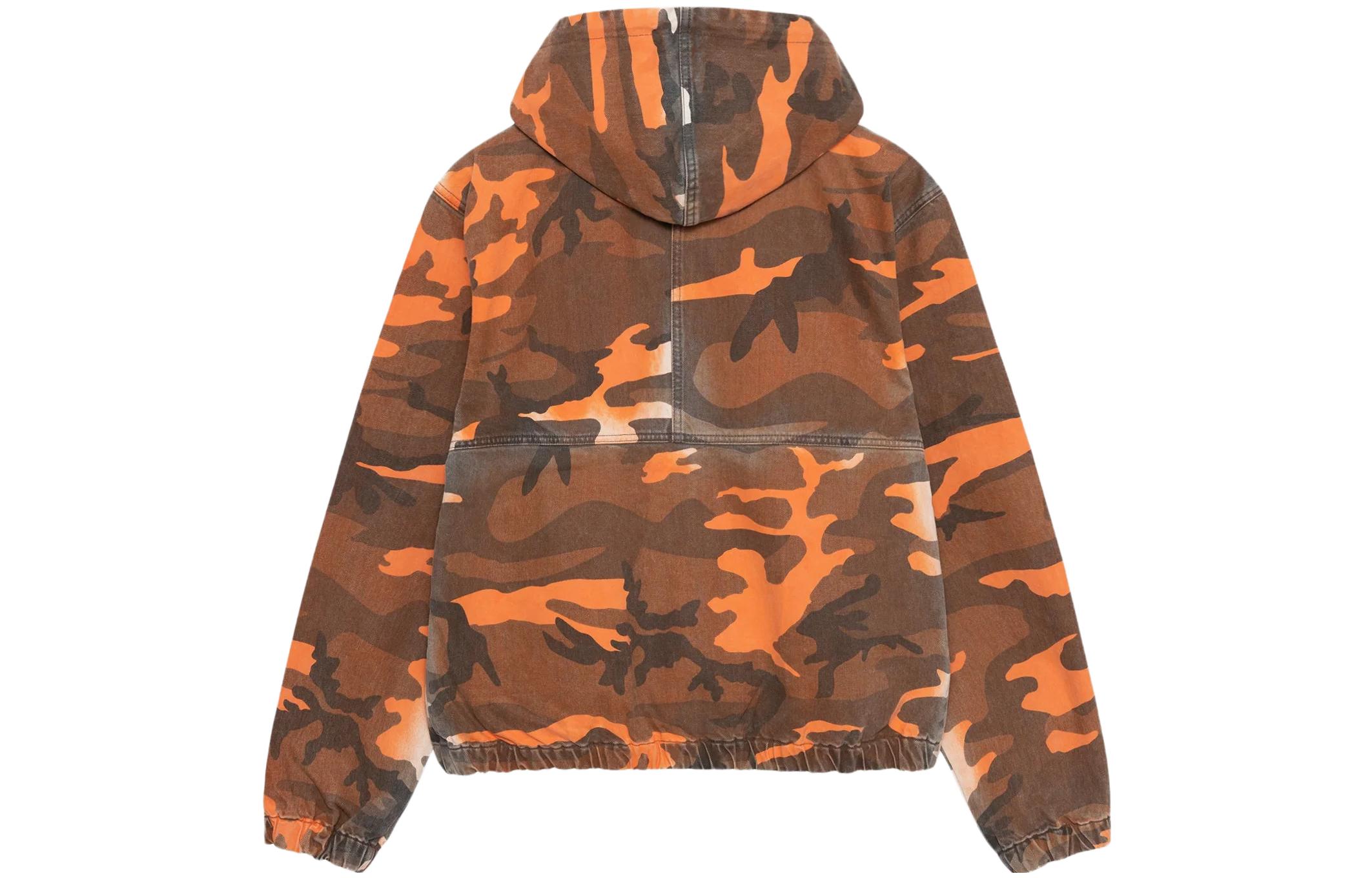 Stüssy Stussy SS23 Spray Dye Hooded Work Jacket Unisex Retro Denim Summer Style. 115705 圖 3