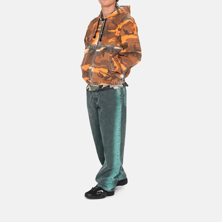Stüssy Stussy SS23 Spray Dye Hooded Work Jacket Unisex Retro Denim Summer Style. 115705 圖 6