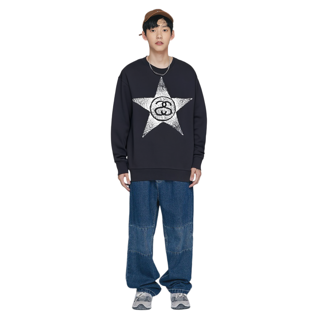 Stüssy Stussy SS23 SS-LINK Star Print Crewneck Retro Sweatshirt Unisex. 1914887 圖 6
