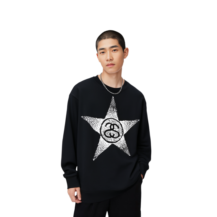 Stüssy Stussy SS23 SS-LINK Star Print Crewneck Retro Sweatshirt Unisex. 1914887 圖 7