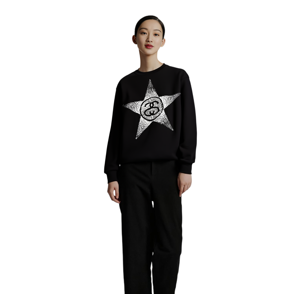 Stüssy Stussy SS23 SS-LINK Star Print Crewneck Retro Sweatshirt Unisex. 1914887 圖 8