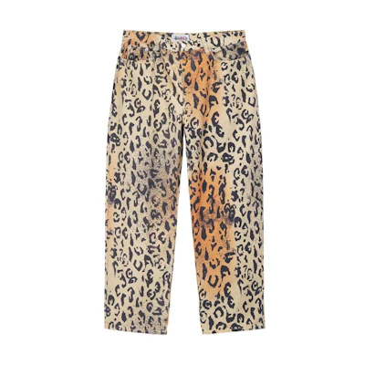 Stüssy Stussy SS23 Stencil Canvas Straight-Leg Leopard Zip Vintage Jeans Yellow Unisex 116615