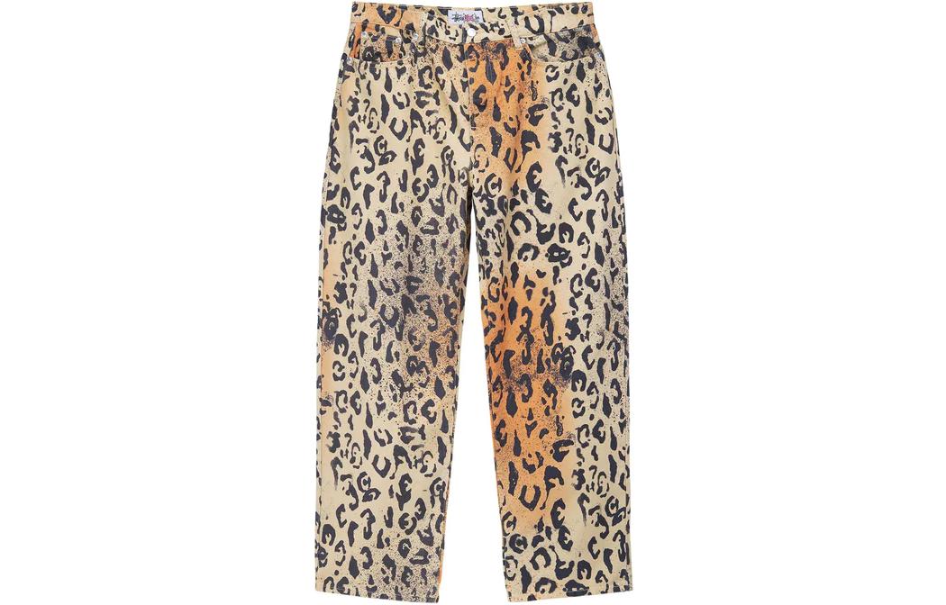 Stüssy Stussy SS23 Stencil Canvas Straight-Leg Leopard Zip Vintage Jeans Yellow Unisex 116615 圖 2