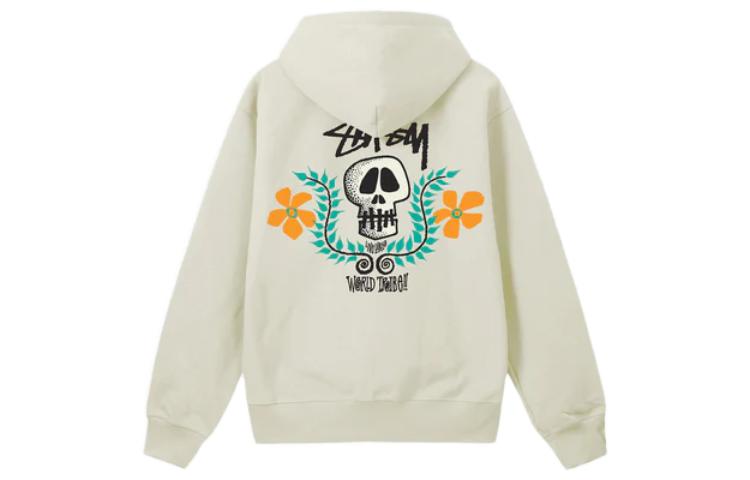 Stüssy Stussy SS23 Summer Skull & Petal Print Hoodie Unisex Vintage Streetwear. 1924904