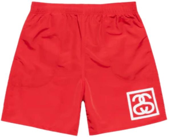 stuessy-stussy-ss-23-summer-waterproof-logo-vintage-sports-shorts-unisex-red-113159