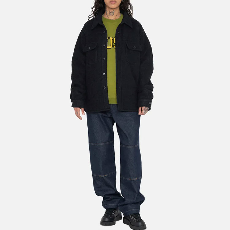 Stüssy Stussy SS23 Unisex Vintage Loose-Fit Long Sleeve Shirt with Chest Pocket. 1110272 圖 8