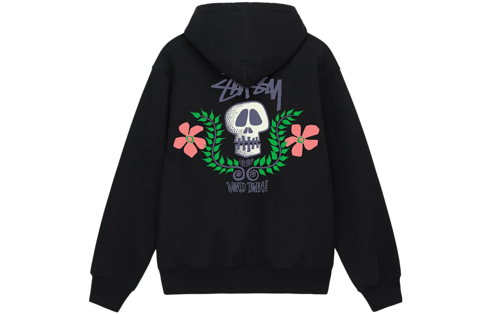 Stüssy Stussy SS23 Vintage Skull Floral Zip-Up Hoodie Unisex Summer Collection. 1974904
