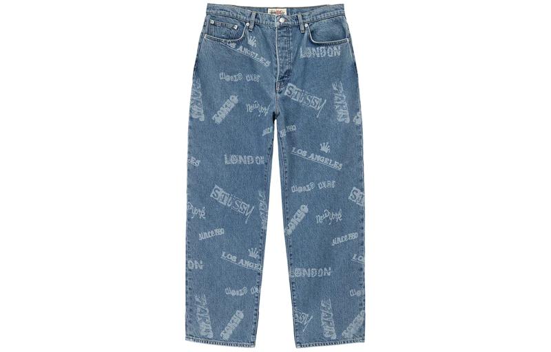 Stüssy Stussy SS23 Worldwide Print Straight-Leg Jeans Unisex Spring/Summer Collection 116613