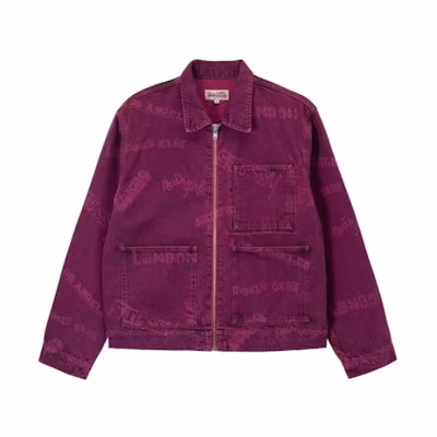 Stüssy Stussy SS23 Worldwide Zip Work Jacket Letter Print Denim Jacket Unisex. 115700