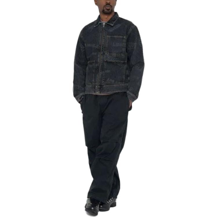 Stüssy Stussy SS23 Worldwide Zip Work Jacket Letter Print Denim Jacket Unisex. 115700 圖 4