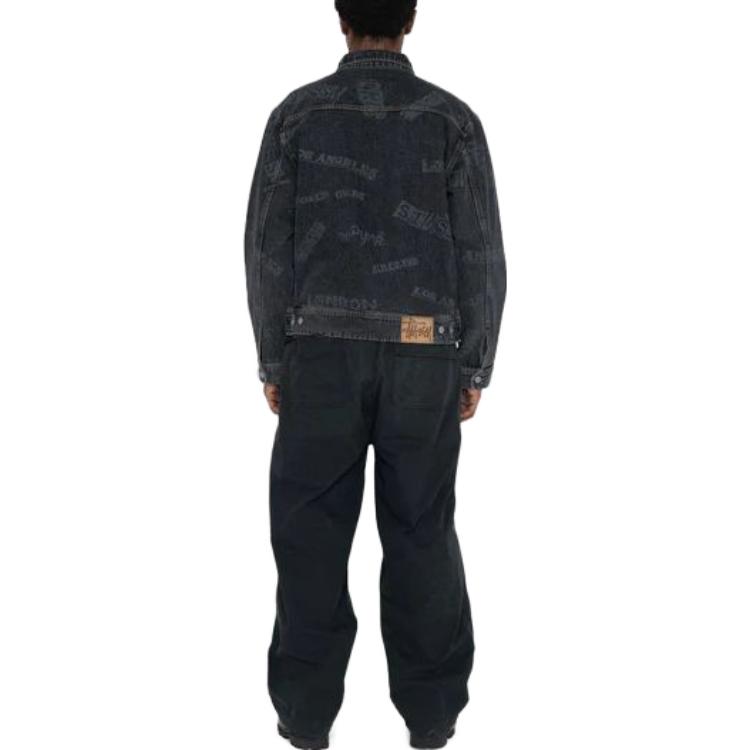 Stüssy Stussy SS23 Worldwide Zip Work Jacket Letter Print Denim Jacket Unisex. 115700 圖 5