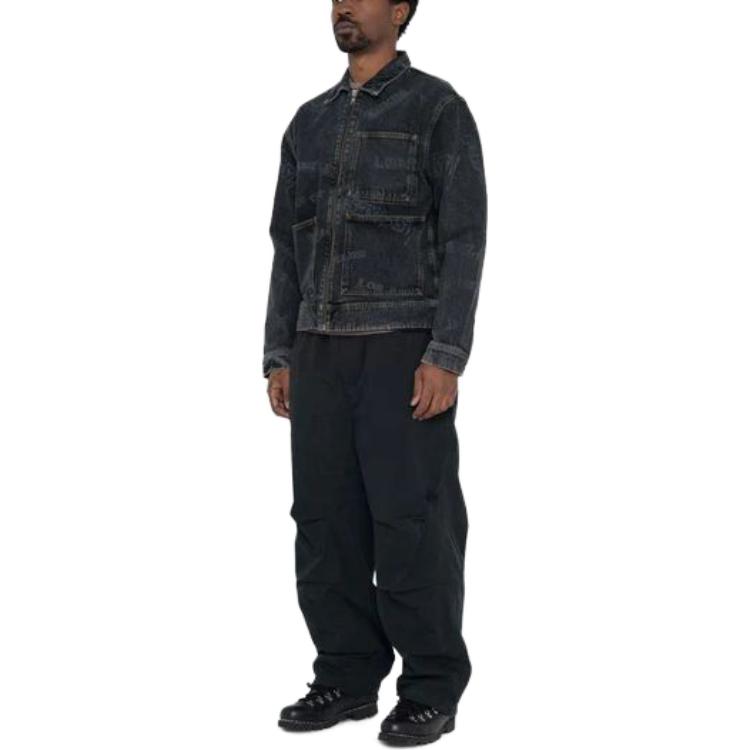 Stüssy Stussy SS23 Worldwide Zip Work Jacket Letter Print Denim Jacket Unisex. 115700 圖 6