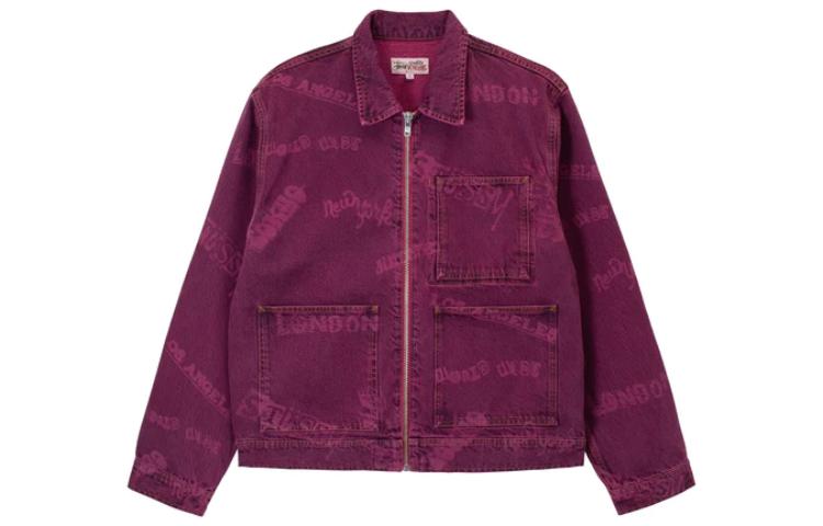 Stüssy Stussy SS23 Worldwide Zip Work Jacket Letter Print Denim Jacket Unisex. 115700 圖 7