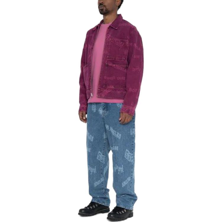 Stüssy Stussy SS23 Worldwide Zip Work Jacket Letter Print Denim Jacket Unisex. 115700 圖 10