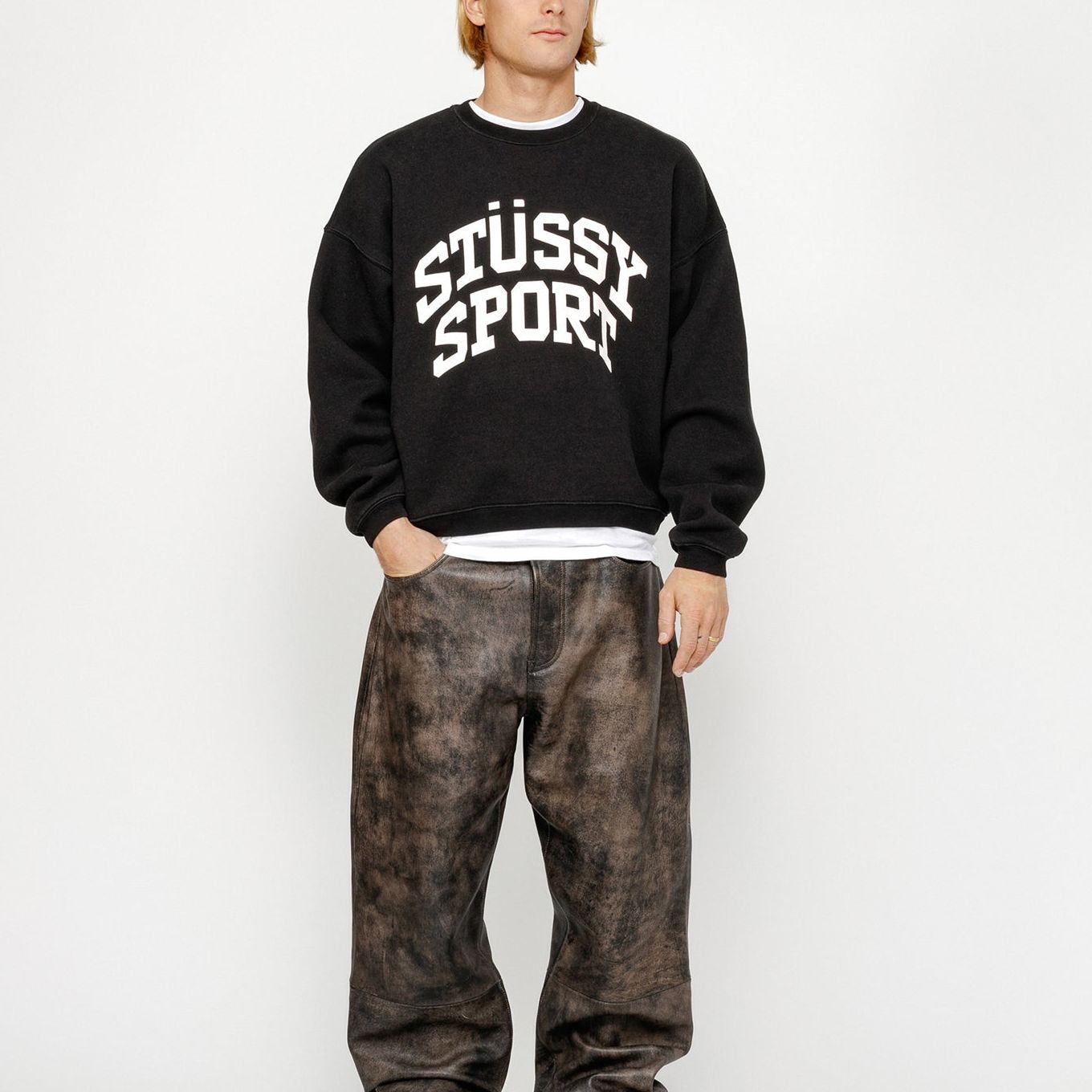 Stüssy Stussy SS24 Big Crackle Logo Embroidered Oversized Retro Crewneck Sweatshirt Unisex 118537 圖 14