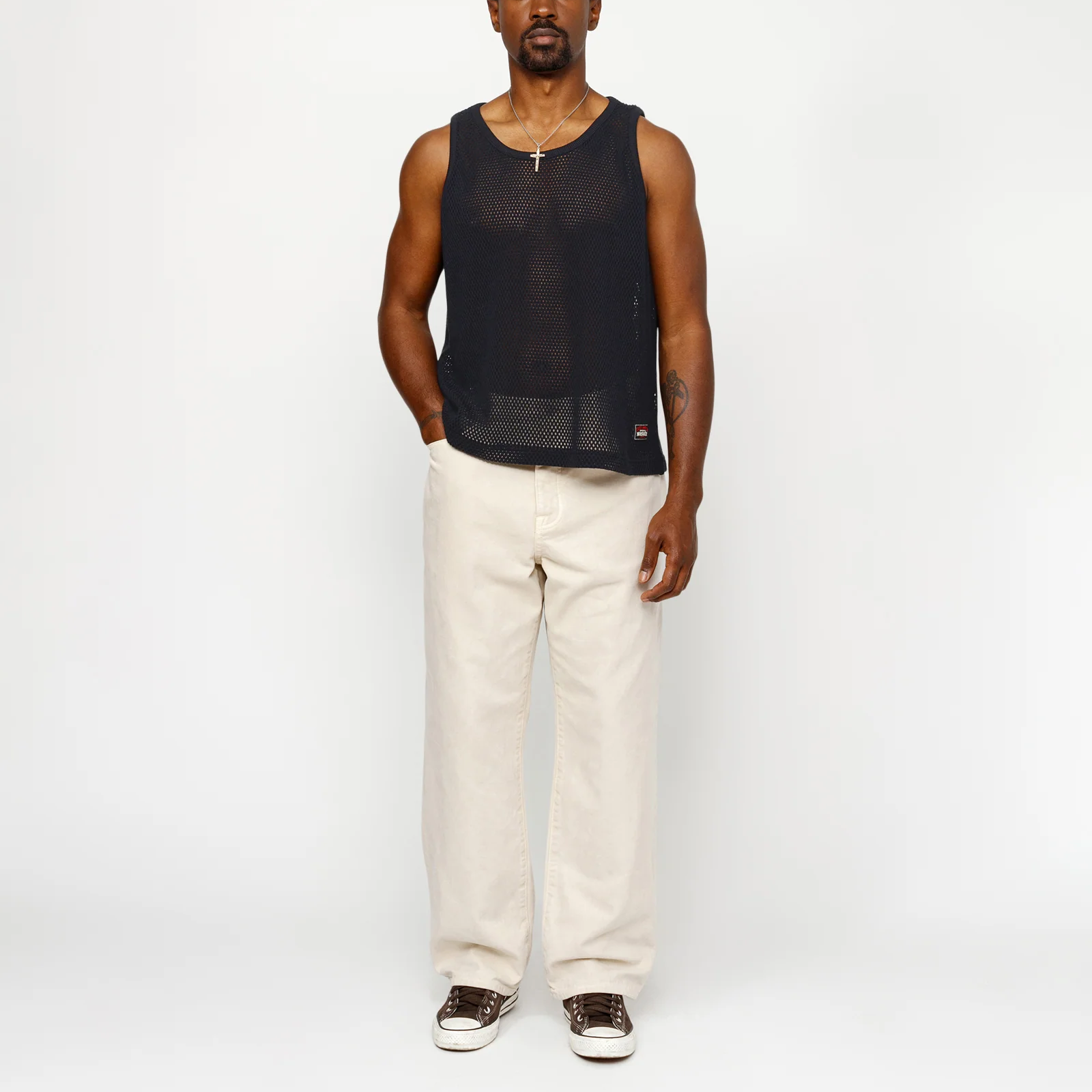 Stüssy Stussy SS24 Big Mesh Tank Retro Unisex Vest - Summer Loose Fit Ribbed Design 1140349 圖 5