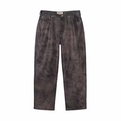 Stüssy Stussy SS24 Big Ol' Jean Stonewashed Leather Suede Patch Retro Pants Unisex 116651