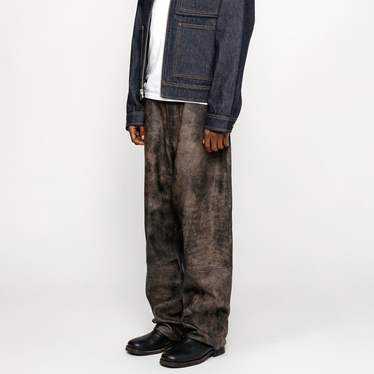 Stüssy Stussy SS24 Big Ol' Jean Stonewashed Leather Suede Patch Retro Pants Unisex 116651 圖 11