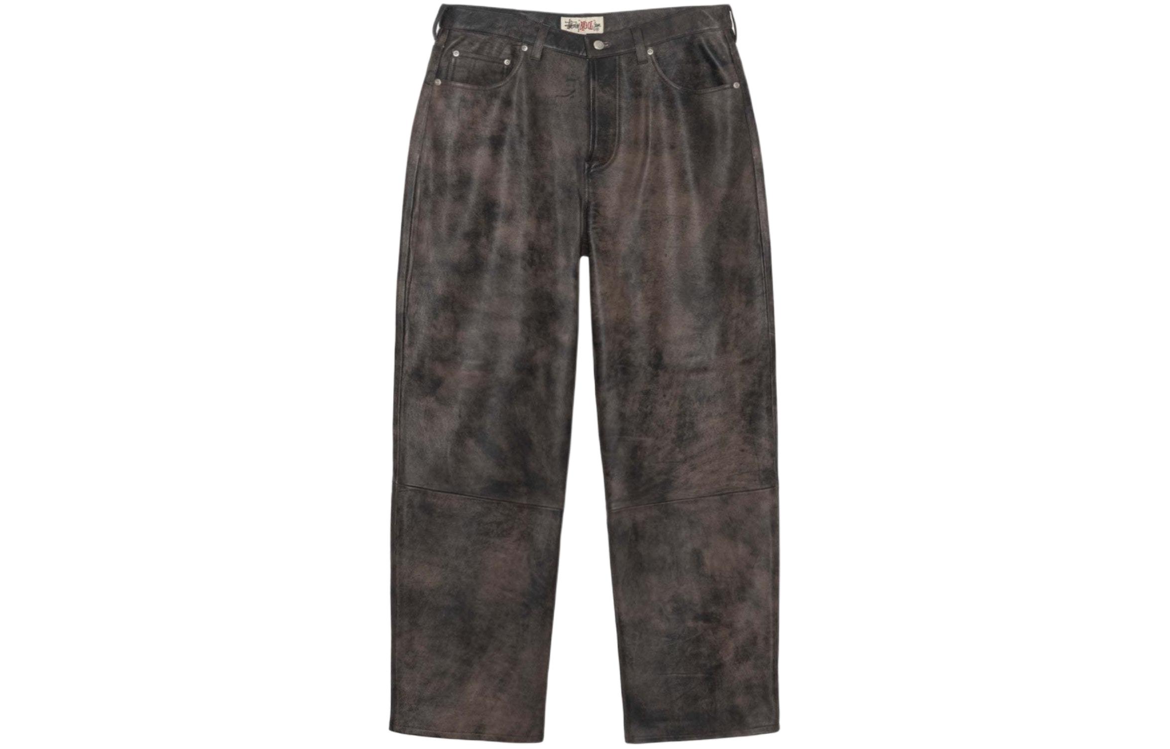 Stüssy Stussy SS24 Big Ol' Jean Stonewashed Leather Suede Patch Retro Pants Unisex 116651 圖 18