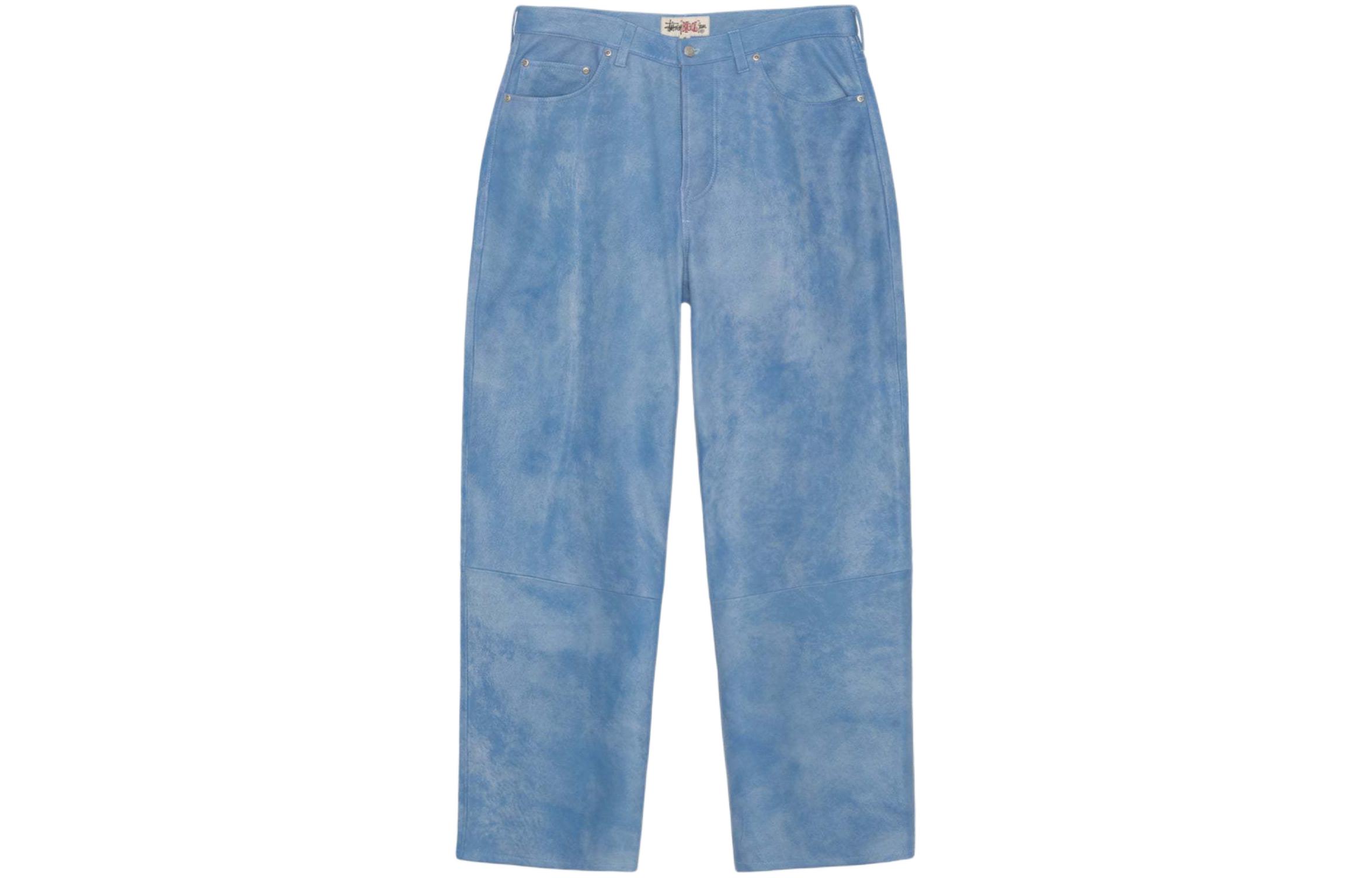 Stüssy Stussy SS24 Big Ol' Jean Stonewashed Leather Suede Patch Retro Pants Unisex 116651 圖 24