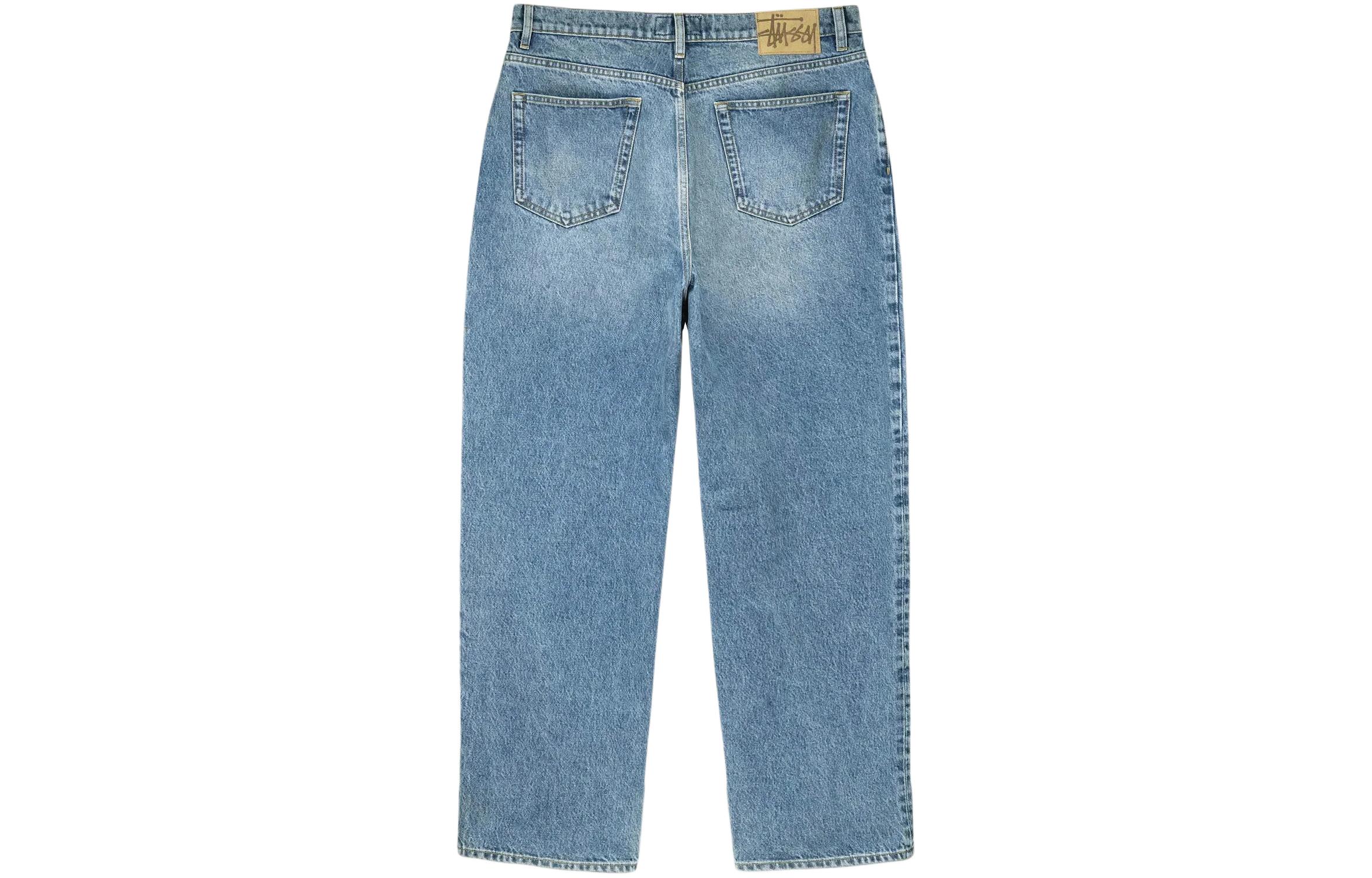 Stüssy Stussy SS24 Big Ol' Jean Stonewashed Leather Suede Patch Retro Pants Unisex 116651 圖 3
