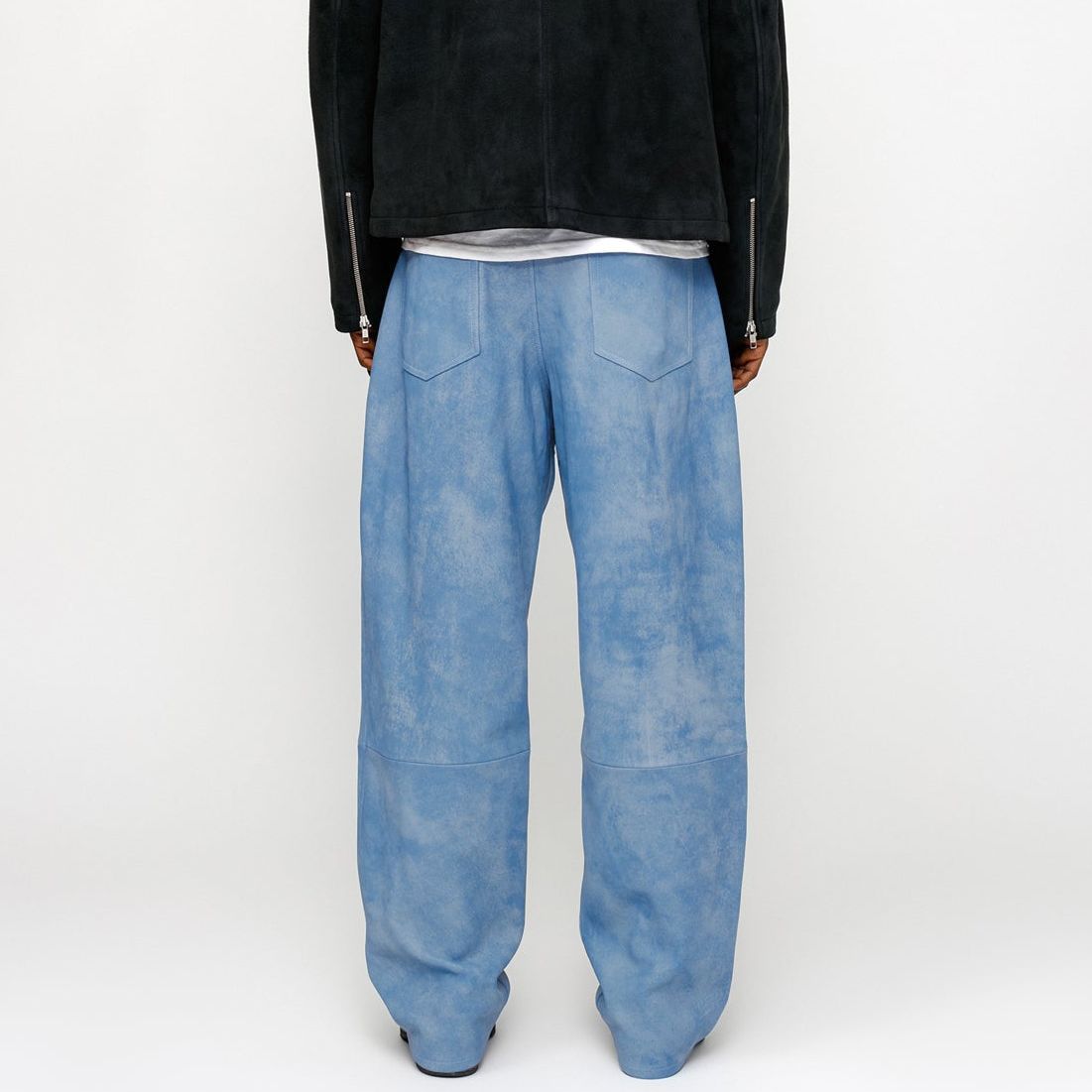 Stüssy Stussy SS24 Big Ol' Jean Stonewashed Leather Suede Patch Retro Pants Unisex 116651 圖 5