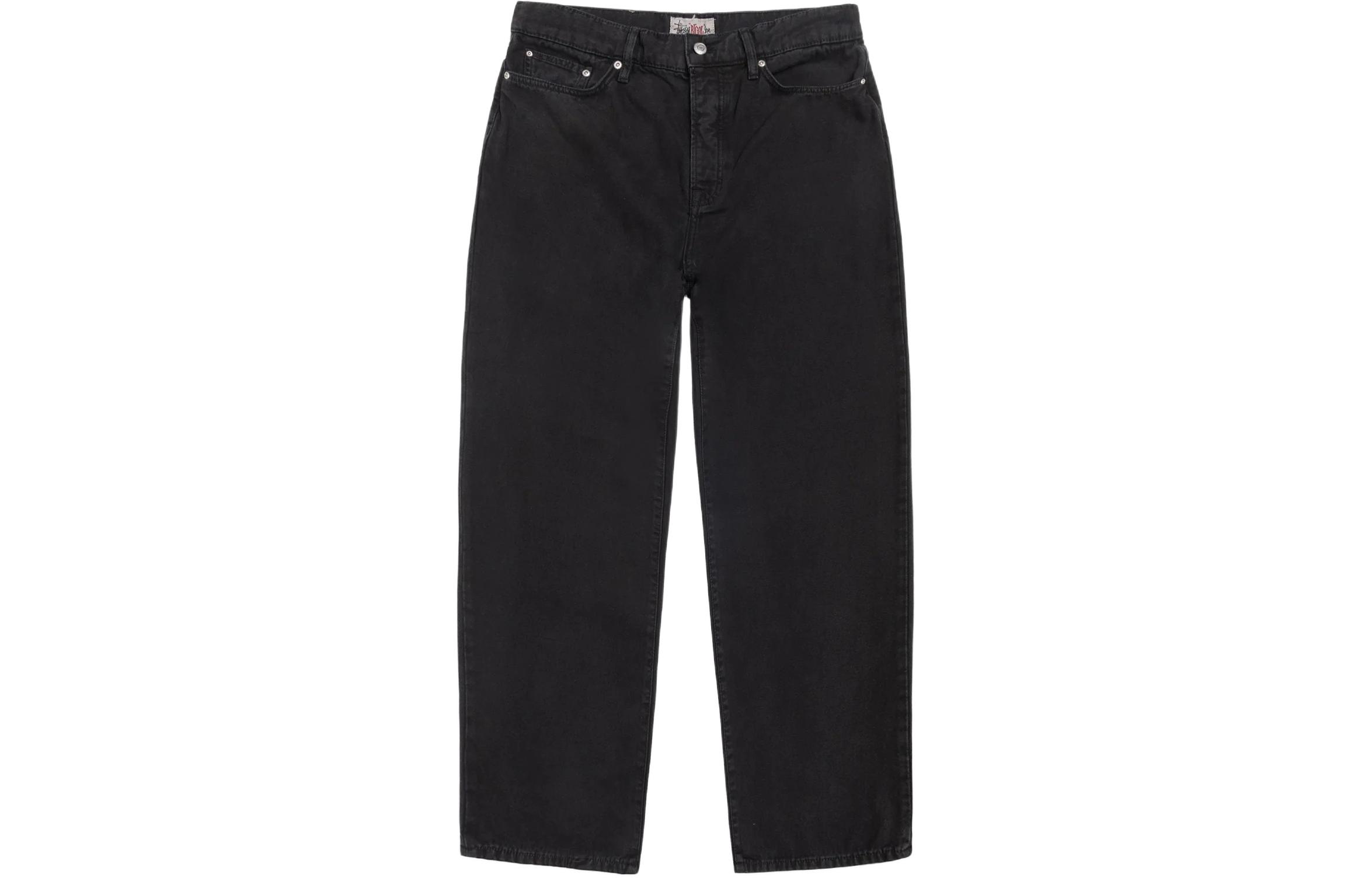 Stüssy Stussy SS24 Big Ol' Jean Stonewashed Leather Suede Patch Retro Pants Unisex 116651 圖 7