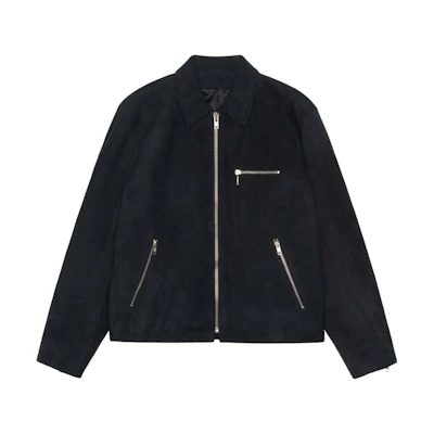 Stüssy Stussy SS24 Bing Suede Jacquard Logo Embroidered Retro Jacket Unisex. 115754