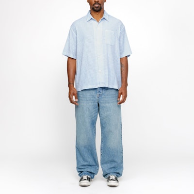 Stüssy Stussy SS24 Crinkled Textured Relaxed Fit Short Sleeve Retro Shirt Unisex. 1110324 7
