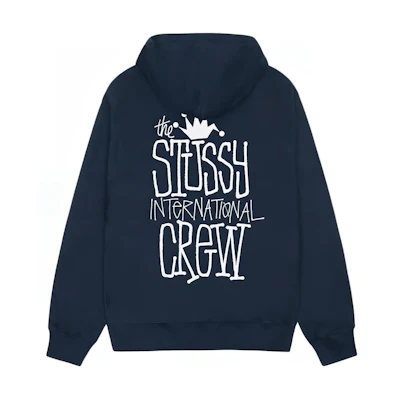 Stüssy Stussy SS24 Crown Logo Print Loose Fit Fleece Pullover Hoodie Unisex Retro Style 1925043