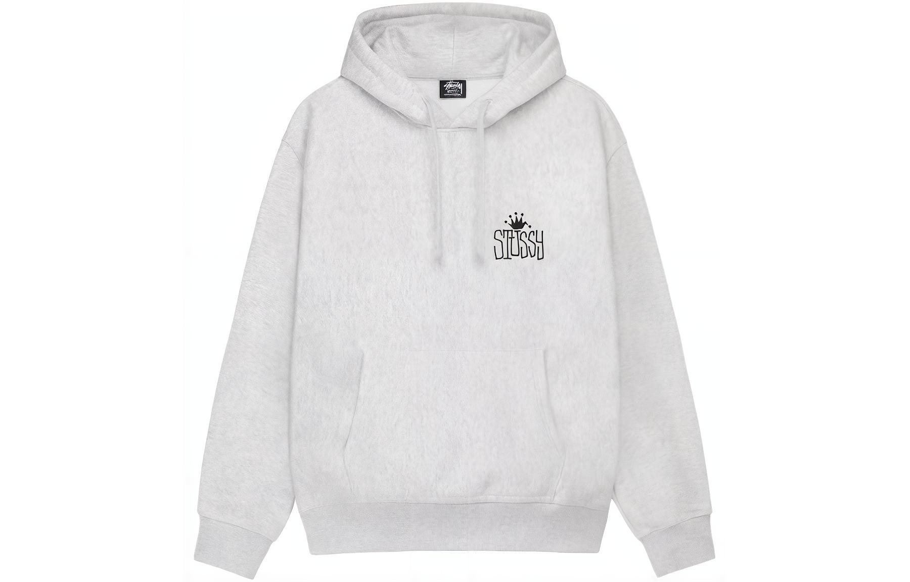 Lookbook Stüssy SS24 皇冠標誌印花寬鬆版復古風羊毛連帽上衣 男女適穿 1925043