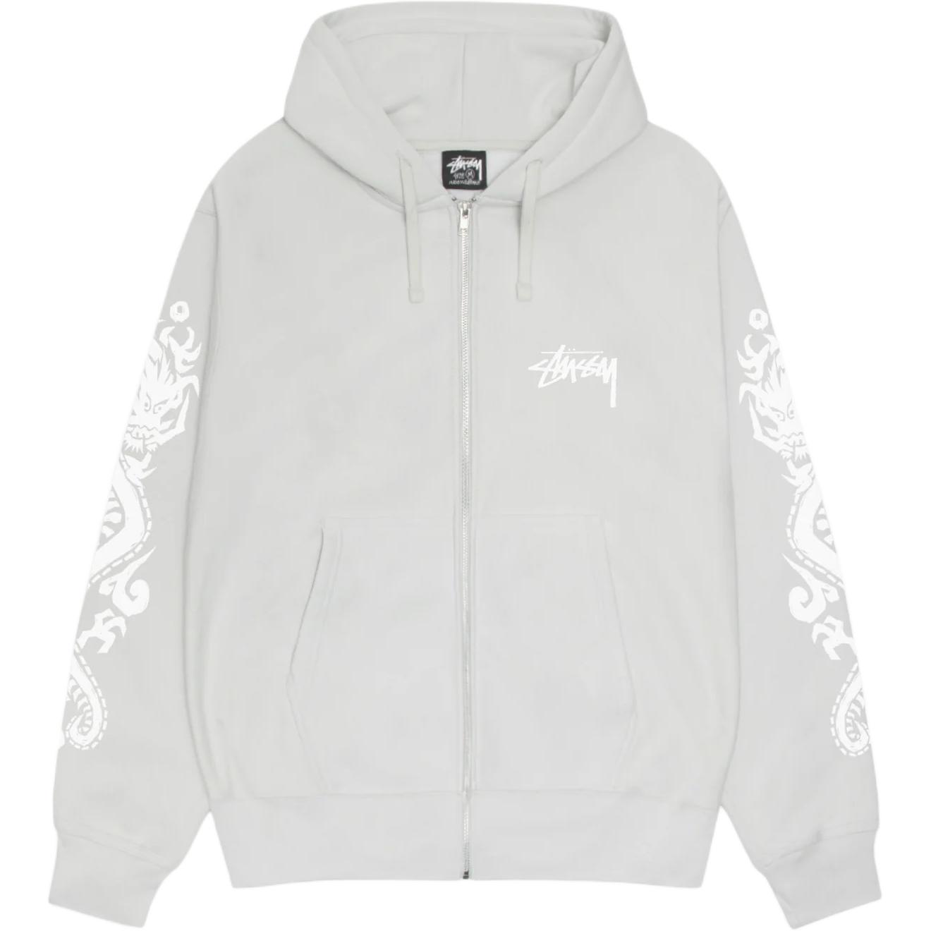 Stüssy Stussy SS24 Dragons Zip Hoodie Summer Retro Fleece Unisex Kangaroo Pocket Hoodie 1975031 圖 8