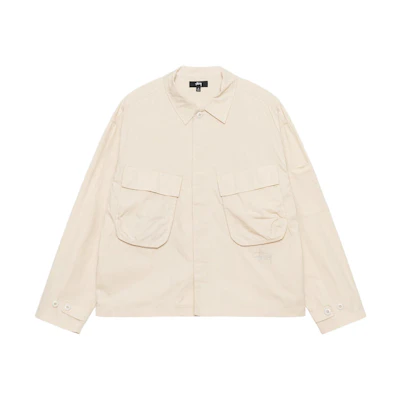 Stüssy Stussy SS24 Drop2 Oversized Long Sleeve Retro Shirt Unisex Solid Color Button Logo 1110321