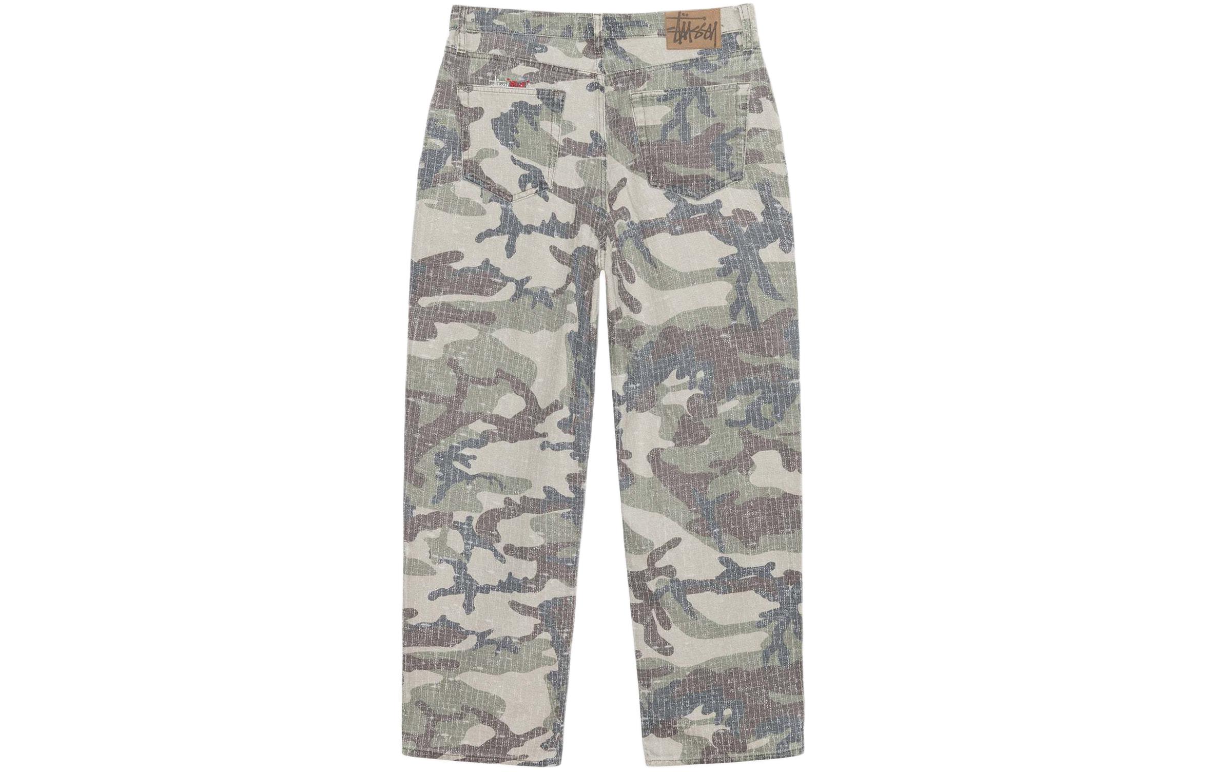 Lookbook Stüssy Stussy SS24 Drop2 Washed Straight Jeans with Rivets and Embroidery Forest Camo Unisex. 116666