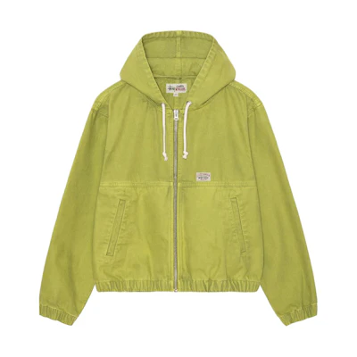 Stüssy Stussy SS24 Drop2 Washed Workwear Hooded Zip Jacket Unisex Vintage Style. 115757