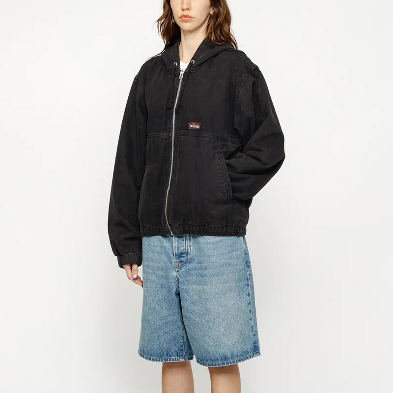 Stüssy Stussy SS24 Drop2 Washed Workwear Hooded Zip Jacket Unisex Vintage Style. 115757 圖 11