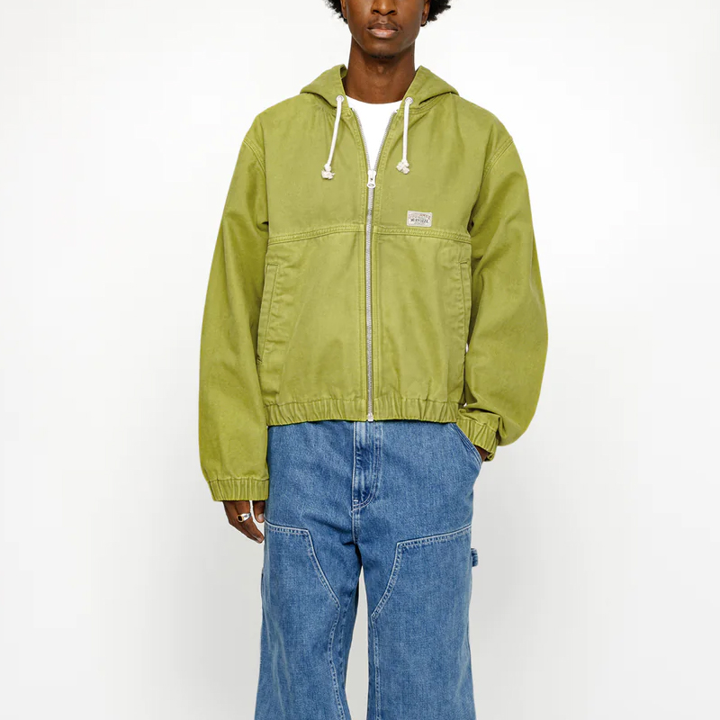 Stüssy Stussy SS24 Drop2 Washed Workwear Hooded Zip Jacket Unisex Vintage Style. 115757 圖 14