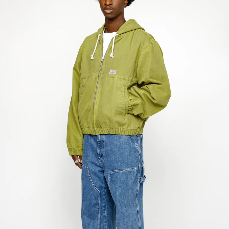 Stüssy Stussy SS24 Drop2 Washed Workwear Hooded Zip Jacket Unisex Vintage Style. 115757 圖 16
