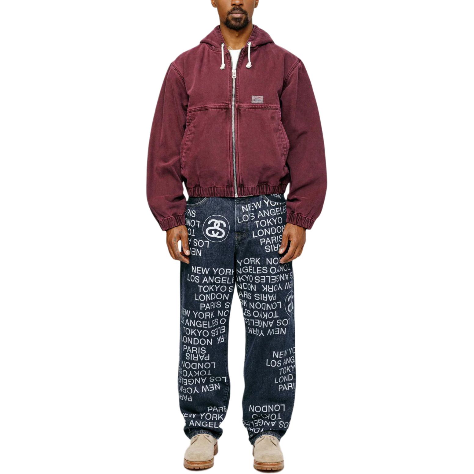 Stüssy Stussy SS24 Drop2 Washed Workwear Hooded Zip Jacket Unisex Vintage Style. 115757 圖 19