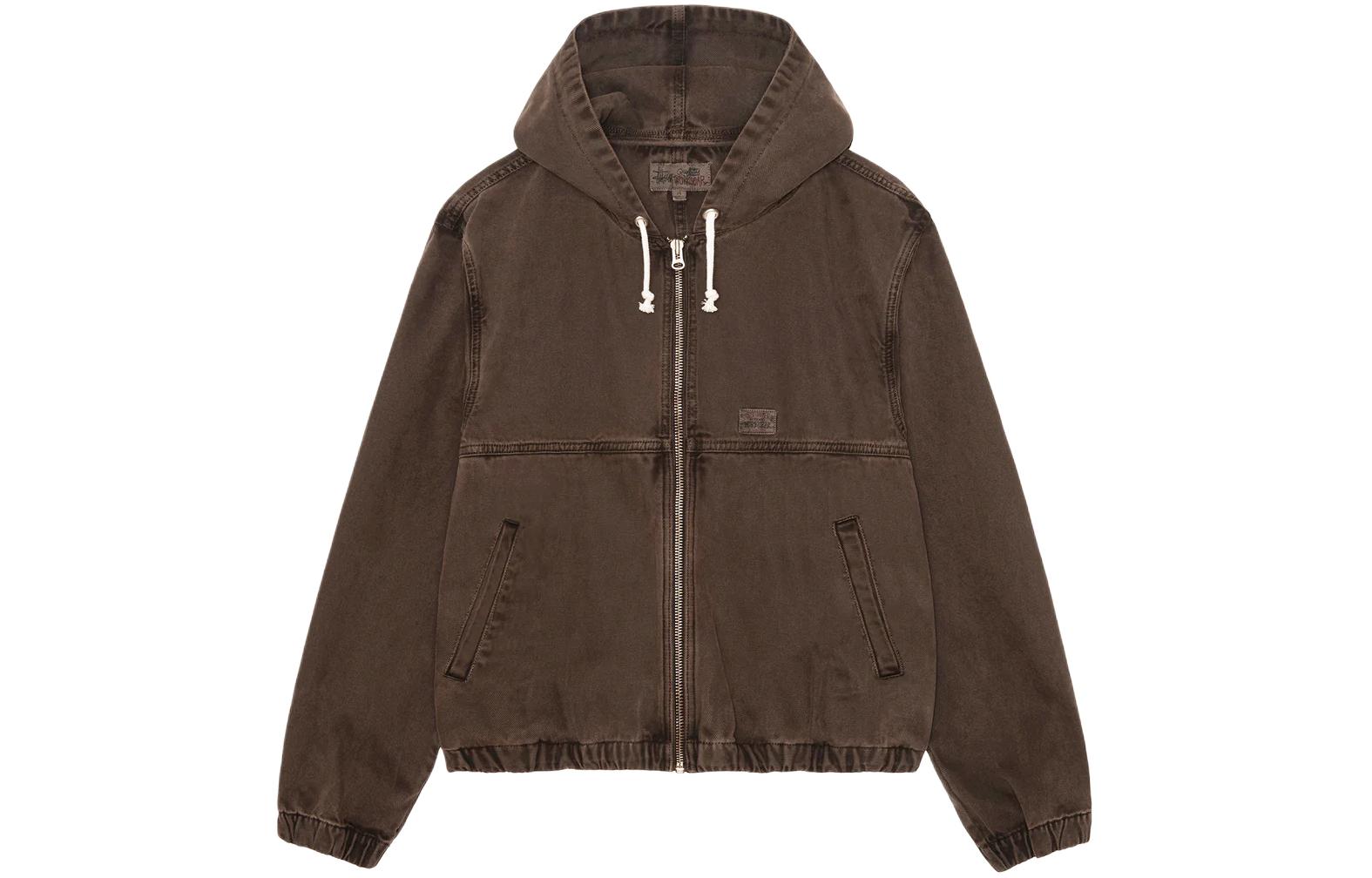 Stüssy Stussy SS24 Drop2 Washed Workwear Hooded Zip Jacket Unisex Vintage Style. 115757 圖 2